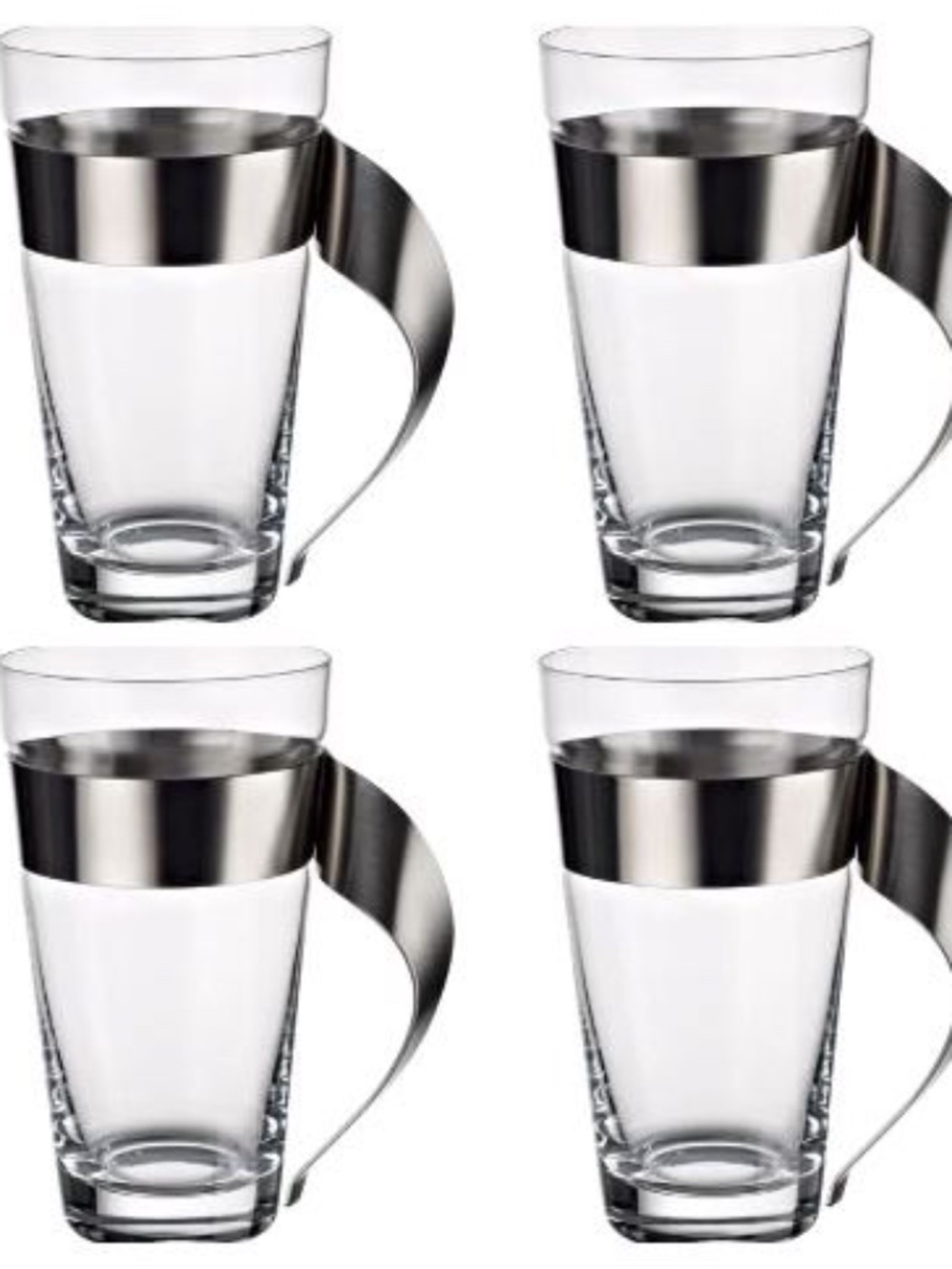 Retail $350 Villeroy & Boch Set of 4 Macchiato Coffee Mug New Wave